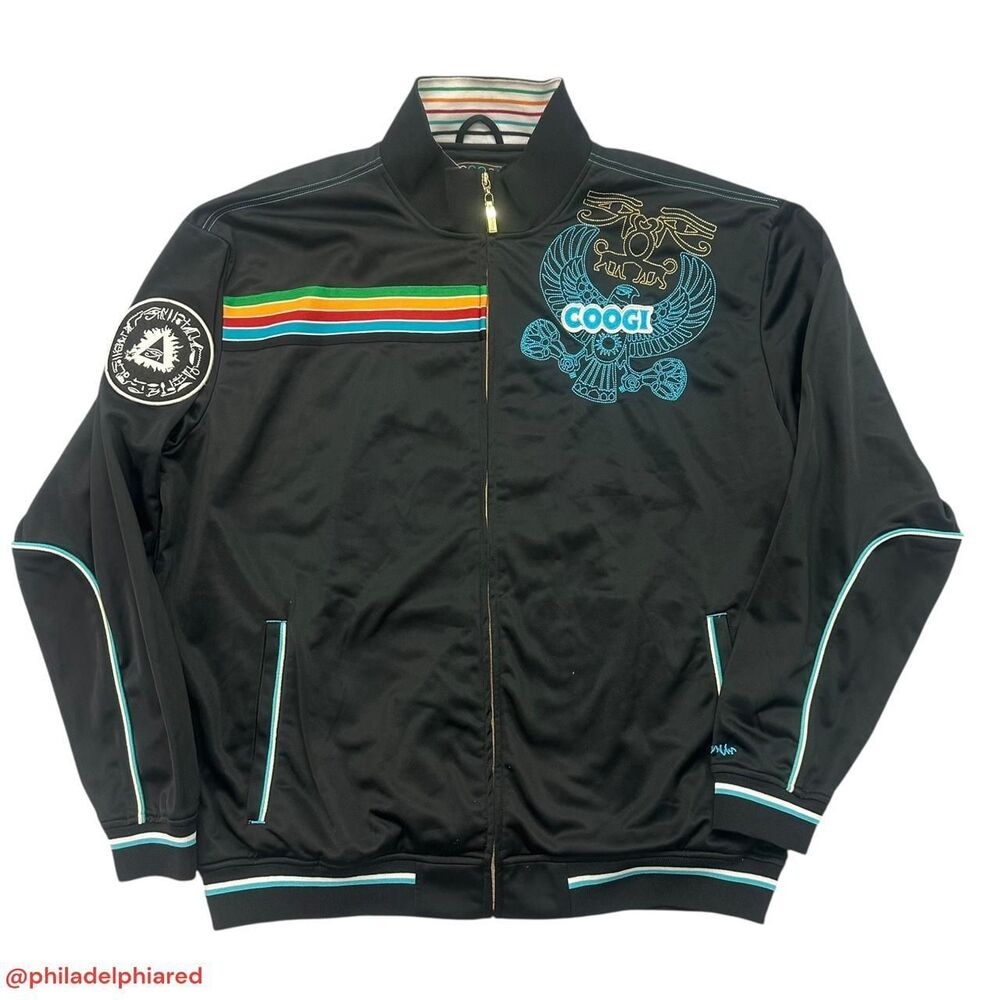 Vintage Y2K 2000’s Coogi Egyptian Pharoah themed fullzip track jacket mens XXXL
